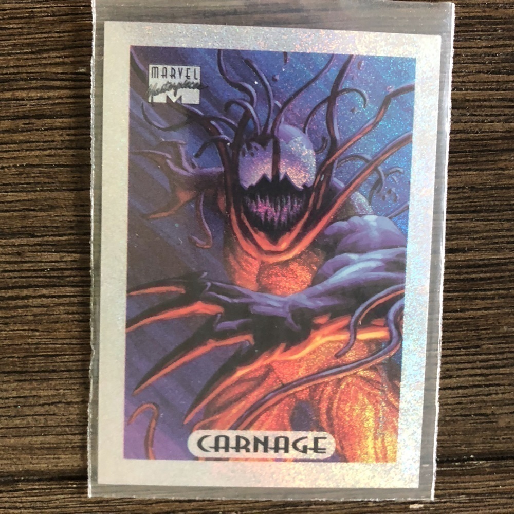 ’94 Marvel Masterpieces trading card: Limited Edition Holofoil: Carnage 2 of 10
